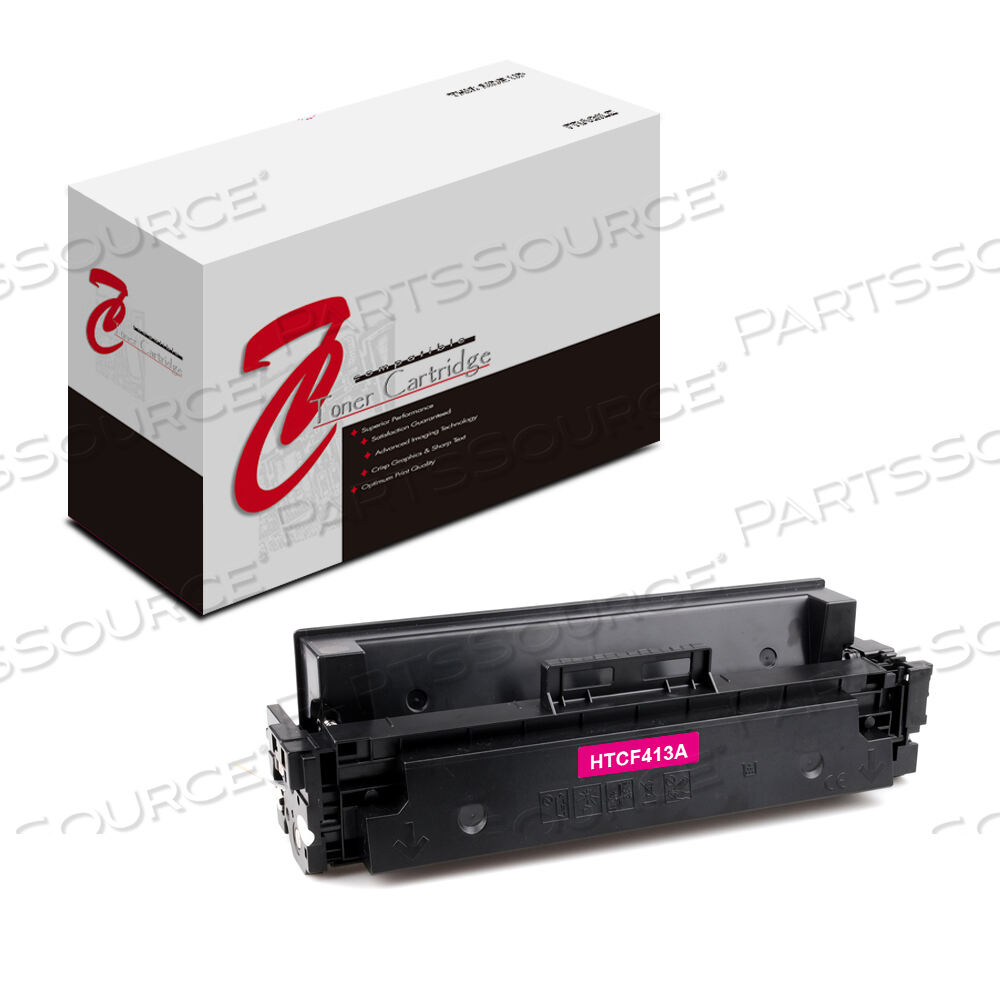 Replaces HP (Hewlett-Packard) CF413ATONER CARTRIDGE, REPLACEMENT FOR HP 410A COLOR LASERJET PRO M452, MFP M477 MAGENTA (2,300 YIELD)