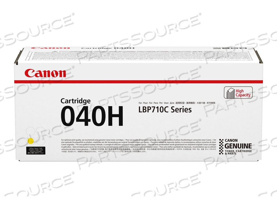 Replaces Canon (Consumer Electronics) 0455C001TONER CARTRIDGE, REPLACEMENT FOR CANON (CRG-040H) COLOR IMAGECLASS LBP712CDN HIGH YIELD YELLOW TONER CARTRIDGE