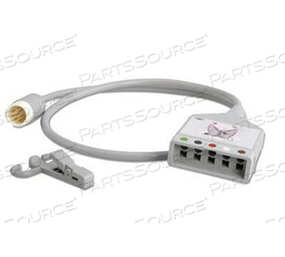 Replaces Philips Healthcare M1560CECG PATIENT TRUNK CABLE, 12 PIN, DB15 PLUG, 5 LEAD, TPU JACKET, NYLON WITH GOLD PLATED PIN, 2.5 M
