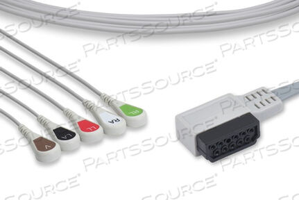 Replaces Philips Healthcare M4725A5-LEAD SNAP ECG TELEMETRY PATIENT LEADWIRE