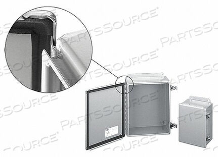 OEM#: A1412CHFTCCONTINUOUS HINGE W/FLANGE TROUGH COLLAR, TYPE 12, 14.00X12.00X6.54, STEEL/GRAY by Hoffman