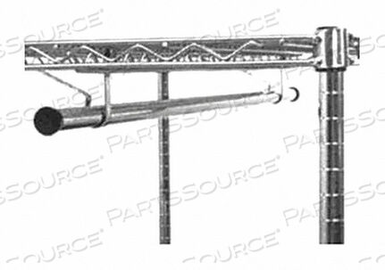 OEM#: AT3618NCMETRO AT3618NC SUPER ERECTA GARMENT HANGER TUBE WITH BRACKETS FOR 18 WIDE SHELVES, 36 LONG by Intermetro Industries (Emerson)