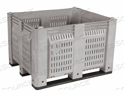 OEM#: M022000-104PALLET CONTAINER VENTED WALL 48X40X31 LONG SIDE RUNNERS GRAY 1500 LB CAPACITY by Decade Products