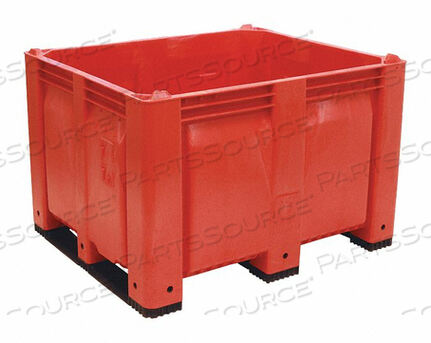 OEM#: M013000-108PALLET CONTAINER SOLID WALL 48X40X31 SHORT SIDE RUNNERS RED 1500 LB. CAPACITY by Decade Products