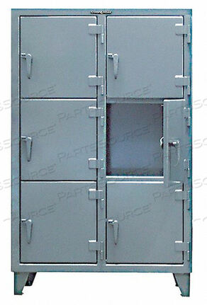 OEM#: 3.55-18-3TMTTRIPLE TIER 6 DOOR WELDED PERSONNEL LOCKER, 42WX18DX68H, GRAY, ASSEMBLED by Strong Hold