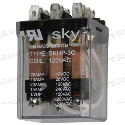 Replaces Hobart Corporation 01-402675-00753MOTOR RELAY 16A 120V