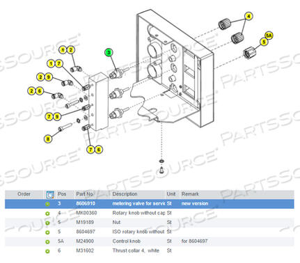 OEM#: 8606910MANIFOLD GAS METERING VALVE by Draeger Inc.