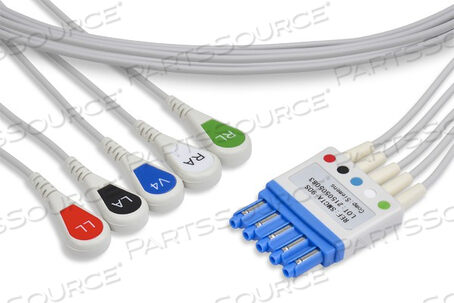 OEM#: LMCTA-90S05 MOLDED LEADS COMPATIBLE EKG LEADWIRE by Draeger Inc.