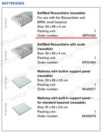 OEM#: MP01402SOFTBED MATTRESS by Draeger Inc.