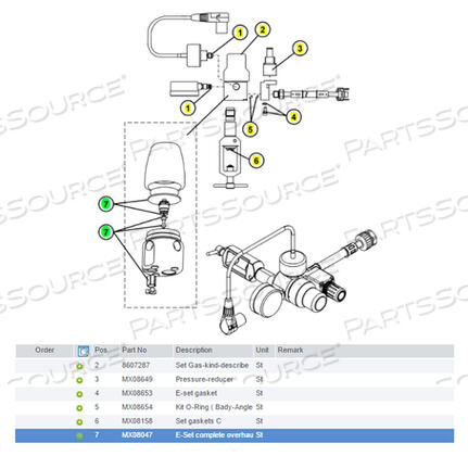 OEM#: MX08047OVERHAUL E-SET, COMPLETE by Draeger Inc.