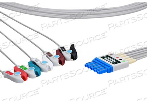 Replaces Draeger Inc. MP03404ECG 5-LEAD GRABBER, IEC 2, *SINGLE PIN* (AHA/US) 1 M