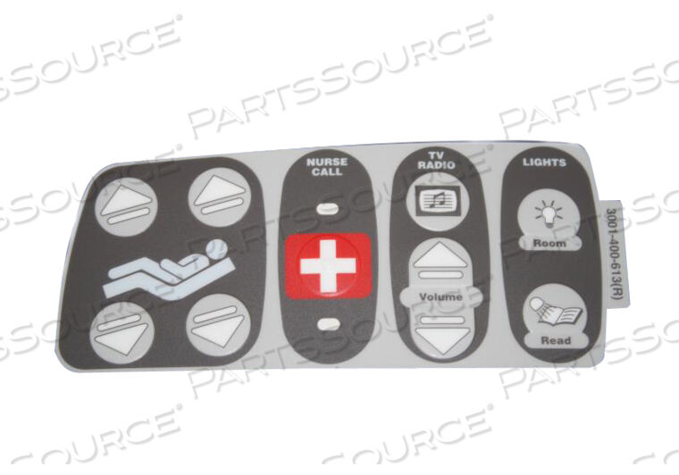 OEM#: 3001400613HEAD END SIDERAIL INNER RIGHT NURSE CALL TV LIGHT LABEL FOR SECURE 3000 BED by Stryker Medical