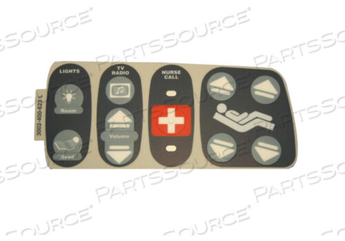 OEM#: 3002400623INNER LEFT NURSE CALL/TV LIGHTS LABEL by Stryker Medical