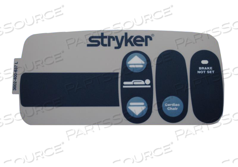 HEAD END SIDE RAIL OUTER LEFT CARDIAC CHAIR TV LABEL - BLUE