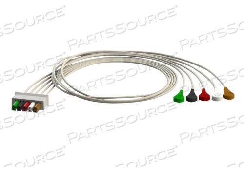OEM#: LW-2700051/5DSLEAD WIRE, BUTTON SNAP TO VS/VR SHIELDED, 5 LEADS, MEETS AHA by Advantage Medical Cables, Inc (AMC a LifeSync Company)