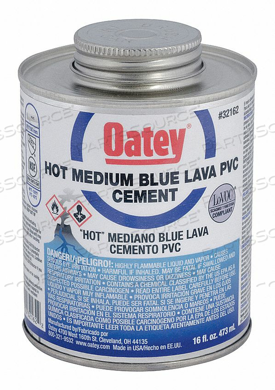 OEM#: 32162BLUE LAVA HOT PVC CEMENT 16 OZ. LOW VOC by Oatey