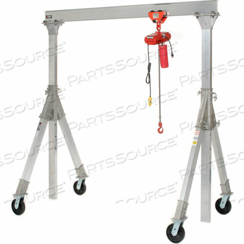 OEM#: AHA-4-8-12ADJUSTABLE HEIGHT ALUMINUM GANTRY CRANE, 8W X 96-12H, 4,000 LB. CAPACITY by Vestil Manufacturing Corp.