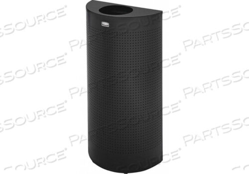 OEM#: FGSH12EPLTBKSILHOUETTE SH12E HALF ROUND OPEN TOP RECEPTACLE W/PLASTIC LINER, 12 GALLON - BLACK by Rubbermaid Medical Division