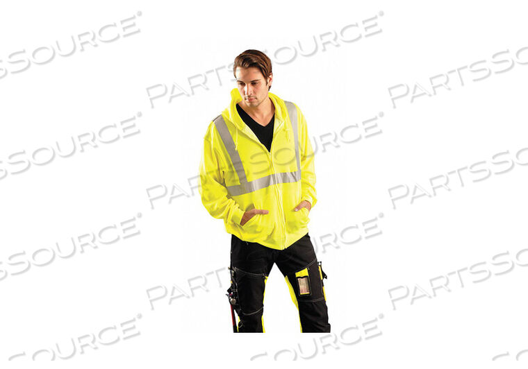 OEM#: LUX-SWTLHZ-YLZIP DOWN LIGHTWEIGHT HOODIE, CLASS 2, HI-VIS YELLOW, ANSI, CLASS 2, L by Occunomix