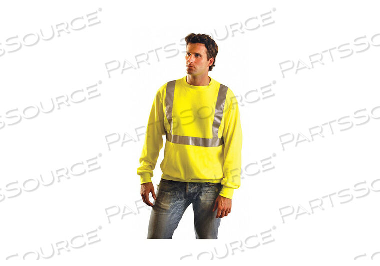 OEM#: LUX-SWTL-Y2XCLASSIC LIGHTWEIGHT CREW SWEATER, CLASS 2, HI-VIS YELLOW, ANSI, CLASS 2, 2XL by Occunomix