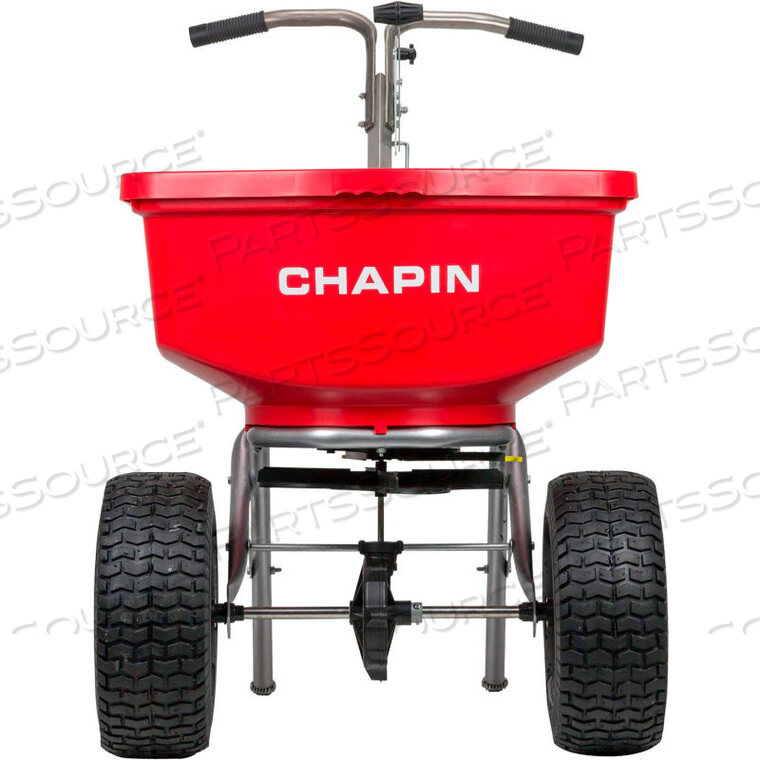 OEM#: 8400C100 LB. STAINLESS STEEL PRO SERIES TURF SPREADER WITH SPREAD PATTERN CONTROL by Chapin International