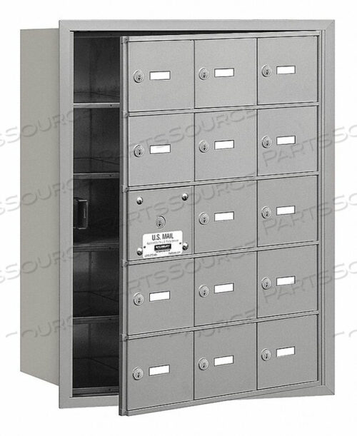OEM#: 3615AFU4B+ HORIZONTAL MAILBOX, 15 A DOORS (14 USABLE), FRONT LOADING, ALUMINUM, USPS ACCESS by Salsbury Industries