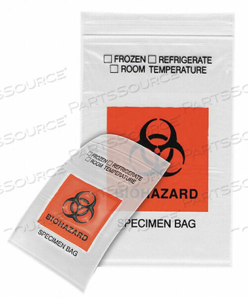 OEM#: HCS7005DUAL POUCH SPECIMEN BAG 15INL PK1000 by HCS