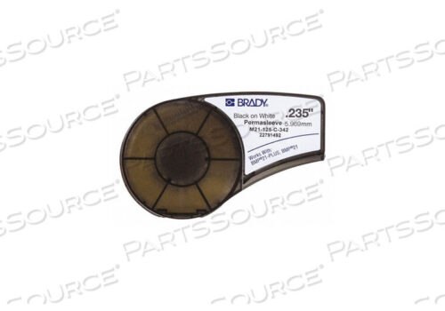 OEM#: M21-125-C-342BMP21 SERIES PERMASLEEVE WIRE MARKING SLEEVES, 1-8 DIA X 7L, BLACK-WHITE by Brady Americas