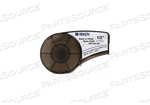 OEM#: M21-500-499BMP21 SERIES NYLON CLOTH WIRE & CABLE LABELS, 1-2W X 16L, BLACK-WHITE by Brady Americas