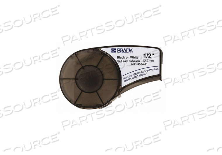 OEM#: M21-500-461BMP21 SERIES SELF-LAMINATING POLYESTER LABELS, 1-2W X 21L, BLACK-WHITE by Brady Americas
