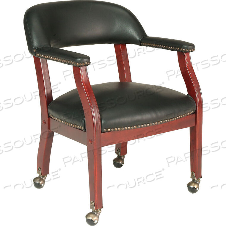 OEM#: B9545-BKCONFERENCE CHAIR WITH ARMS AND CASTERS - VINYL - BLACK by Boss