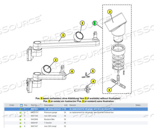 OEM#: 8607383AIRWAY PRESSURE KIT by Draeger Inc.
