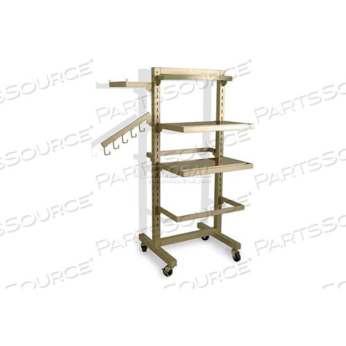 OEM#: AK-002SLOTTED DOUBLE DISPLAYER WITH CASTERS, SATIN NICKLE by Amko Displays LLC