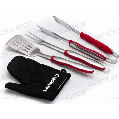 OEM#: CGS-1343-PIECE GRILLING TOOL SET W/ GRILL GLOVE, RED/BLACK by Cuisinart
