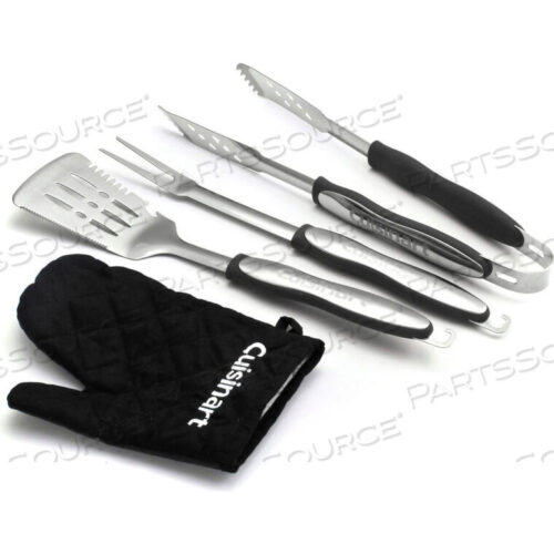 OEM#: CGS-134BL3-PIECE GRILLING TOOL SET W/ GRILL GLOVE, BLACK by Cuisinart
