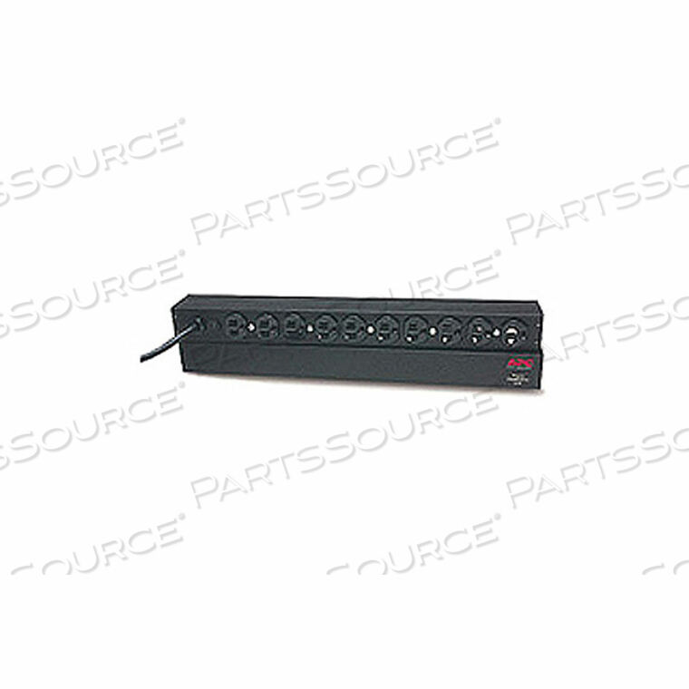 OEM#: AP9562POWER DISTRIBUTION UNIT STRIP, NEMA 5-15, BLACK, 120 VAC, 1.8 KW, BASIC RACK, 19 IN, 1U RACK, 12 FT, 17.6 MM X 1.7 MM X 2.2 IN by APC / American Power Conversion