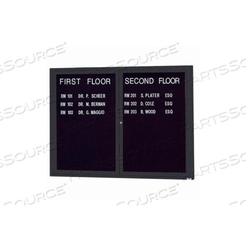 OEM#: ADC3648BK2 DOOR LETTER BOARD CABINET BLACK POWDER COAT - 48W X 36H by Aarco Products
