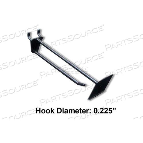OEM#: 800016-BLK6 OPAQUE PLASTIC PEGBOARD SCAN HOOK, BLACK - PKG QTY 50 by Azar International