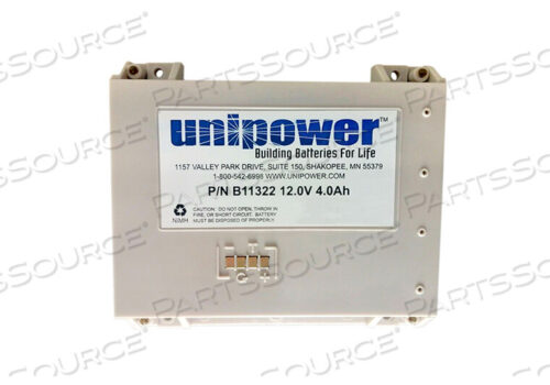 Replaces Unipower Corporation B11322BATTERY PACK ASSEMBLY 12 VOLT 4.3AH NIMH BATTERY
