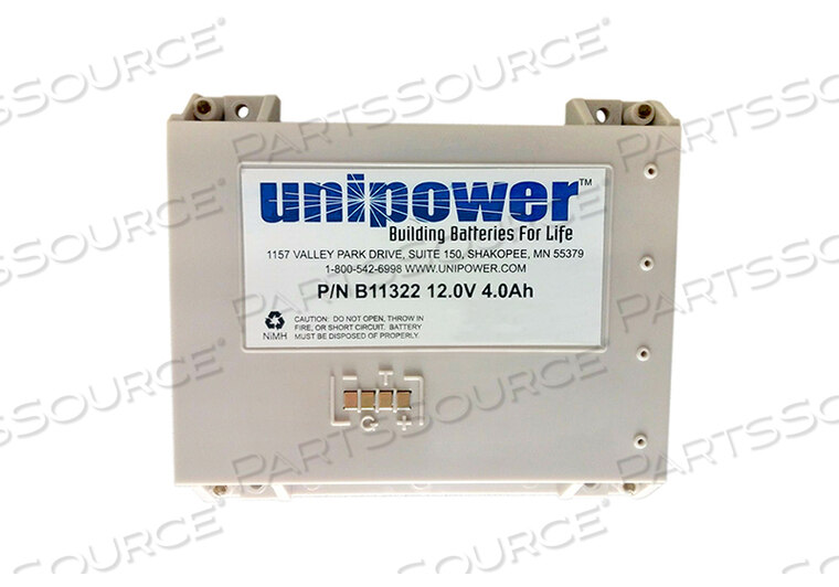 Replaces Unipower Corporation B11322BATTERY PACK ASSEMBLY 12 VOLT 4.3AH NIMH BATTERY