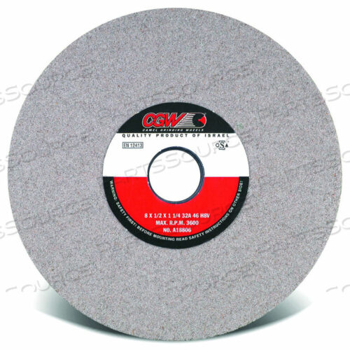 OEM#: 37707CENTERLESS GRINDING WHEEL 8 X 1/2 X 1-1/4 TYPE 1 46 GRIT ALUMINUM OXIDE by CGW Abrasives