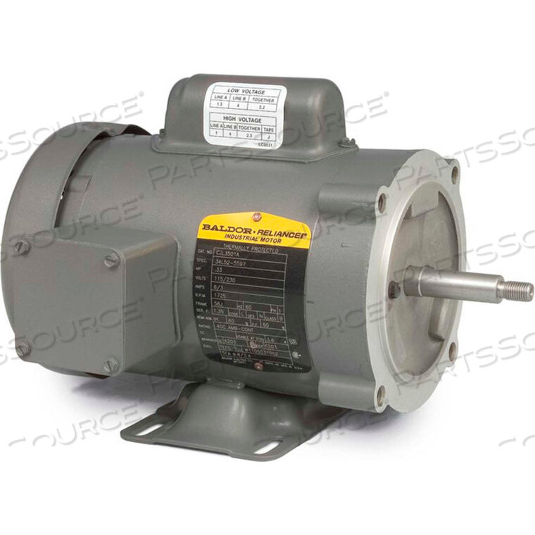 OEM#: CJL3504AMOTOR, .5HP, 1725RPM, 1PH, 60HZ, 56J, 3421L, TEFC, F1 by BALDOR