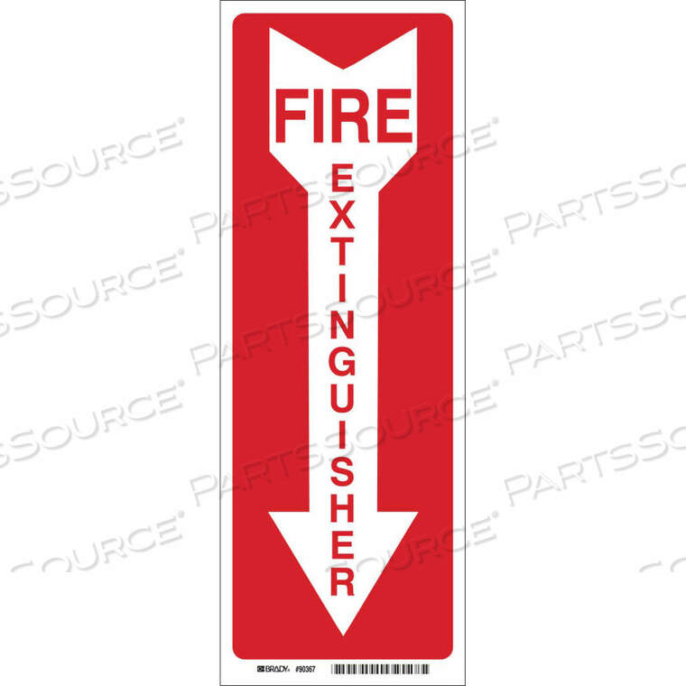 OEM#: 85261FIRE EXTINGUISHER SIGN, POLYESTER, 3-1/2W X 14H by Brady Americas