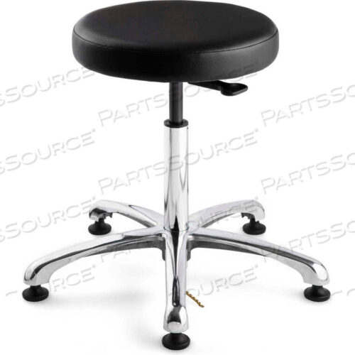 OEM#: 3350E-V-BLKVERSA UPHOLSTERED ESD VINYL STOOL, ALUMINUM BASE, BLACK by Bevco Precision Manufacturing