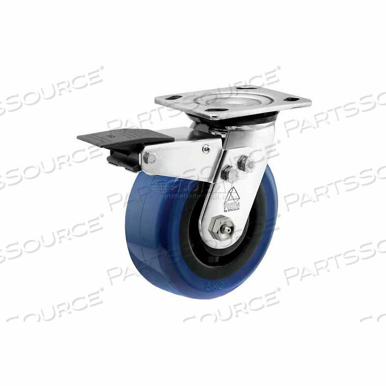 OEM#: CPT40156SS-EAG11(BK)PRISM STAINLESS STEEL TOTAL LOCK SWIVEL CASTER - EAGLE URETHANE - 4 DIA. by Bassick