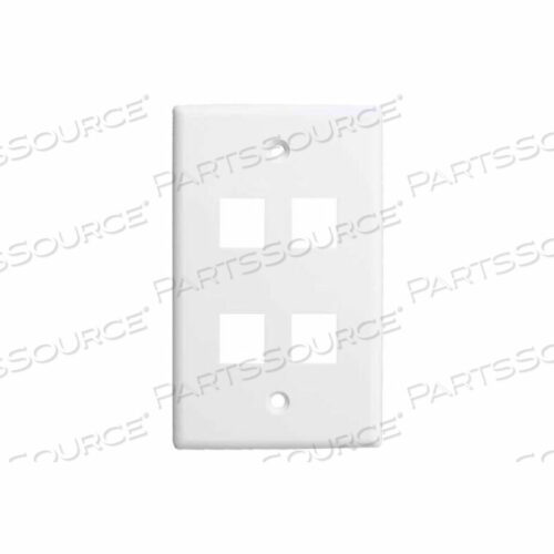 OEM#: 304-J2642/4P/WHVERTICAL CABLE, QUAD (4) PORT KEYSTONE WALL PLATE (FLUSH) WHITE by Chiptech, Inc Dba Vertical Cable