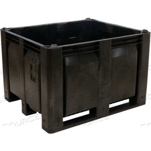 OEM#: M40SBK3PALLET CONTAINER SOLID WALL 48X40X31 SHORT SIDE RUNNERS BLACK 1500 LB. CAPACITY by Decade Products