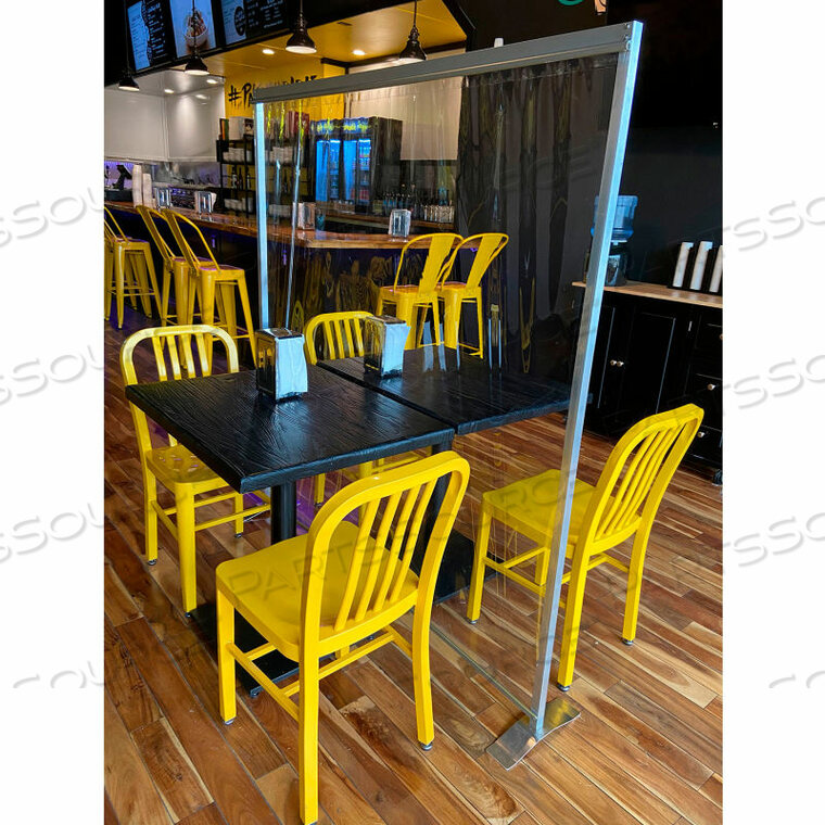 OEM#: 34141FLOOR SUPPORTED PORTABLE PERSONAL SAFETY PARTITION 4W X 6H - CLEAR by Goffs Enterprises Inc.