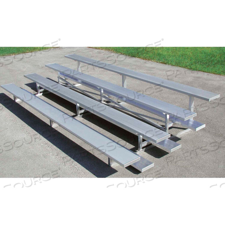 OEM#: LU-0421AS*4 ROW UNIVERSAL LOW RISE ALUMINUM BLEACHER, 21 LONG, SINGLE FOOTBOARD by Gt Grandstands By Ultraplay