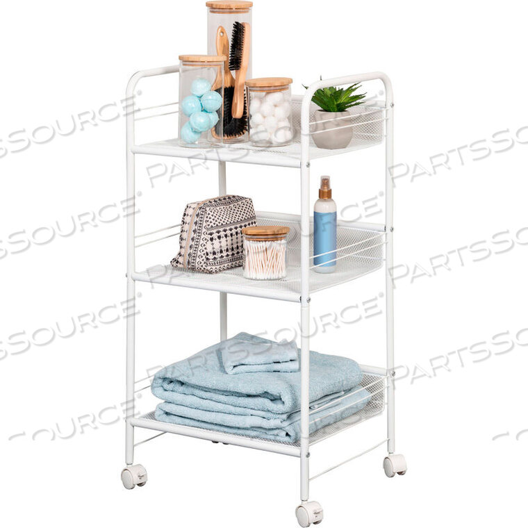 OEM#: CRT-085813-TIER MESH CART 18L X 13W X 34-1/2H - WHITE by Honey-Can-Do